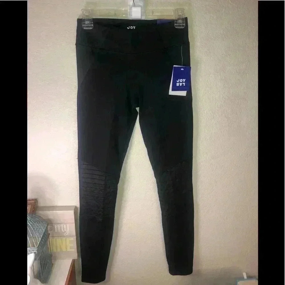 Joy Lab black black leggings full length sz S NWT